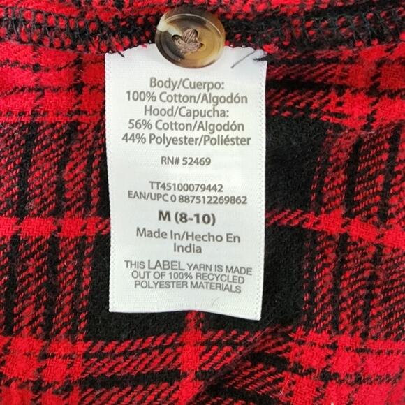 Time And Tru Flannel Shirt with Sweatshirt Hood Women's Size Medium - Picture 5 of 7